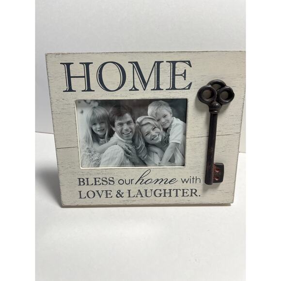 HOME “Bless our home‎ with love and laughter” 4x6 pic Frame NEW 9.5x8 inch frame - Picture 1 of 3